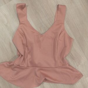New feminine‎  sexy pink beige sleeveless top